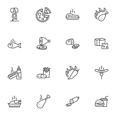 Çöp yiyecek çizgisi simgeleri ayarlandı