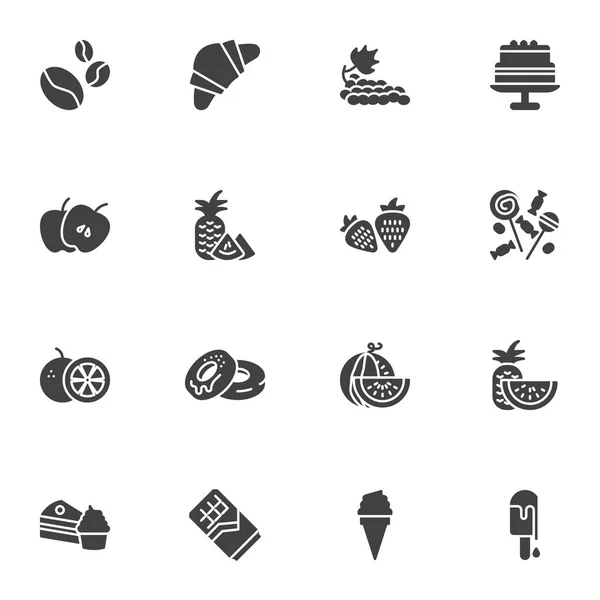 Набор векторных иконок десерта — стоковый вектор