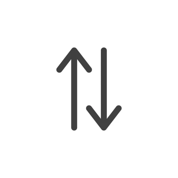 Flechas arriba abajo icono de la línea — Vector de stock