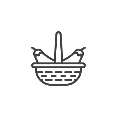 Patlıcan sepeti çizgisi simgesi
