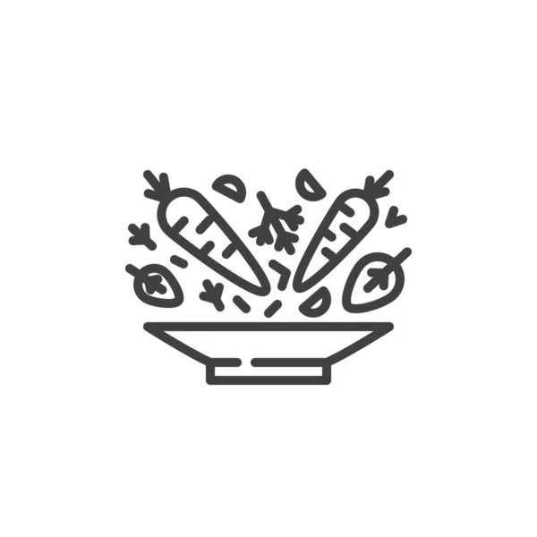 Значок линии салатной плиты — стоковый вектор