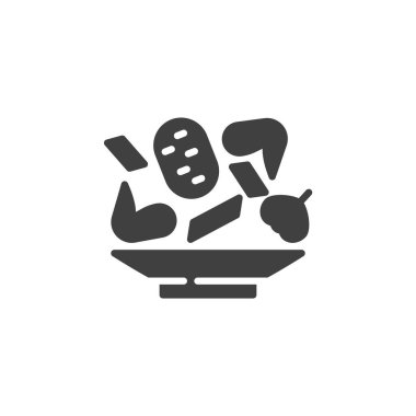 Tavuk çorbası bileşenleri vektör simgesi