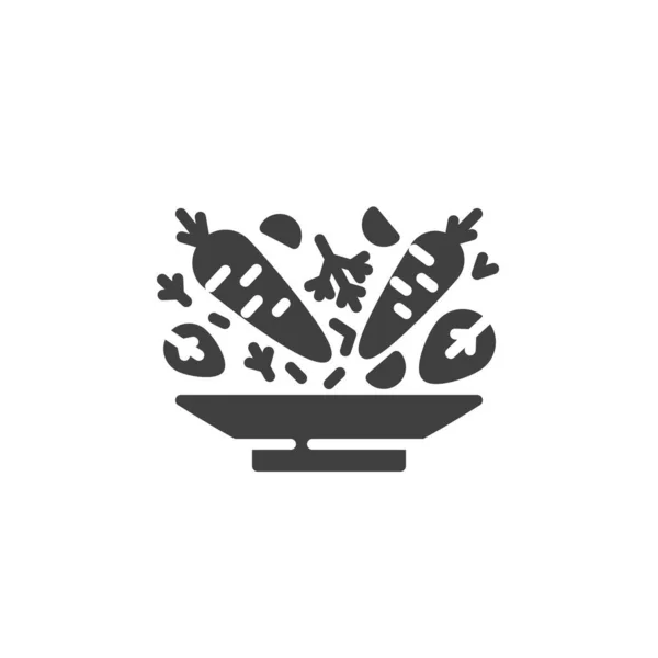 蔬菜沙拉盘病媒图标 — 图库矢量图片