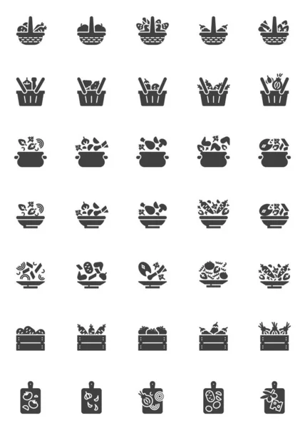 Recetas de cocina vector iconos conjunto — Archivo Imágenes Vectoriales