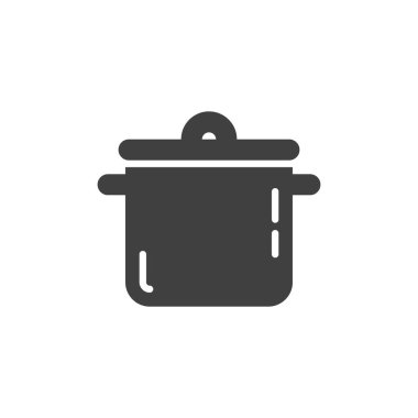 Tencere güveç vektör simgesi. Mobil konsept ve web tasarımı için düz tabela. Pişirme kabı simgesi. Sembol, logo çizimi. Vektör grafikleri