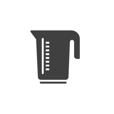 Kap vektör simgesi ölçülüyor. Mobil konsept ve web tasarımı için düz tabela. Mutfak sürahisi sembolü. Sembol, logo çizimi. Vektör grafikleri