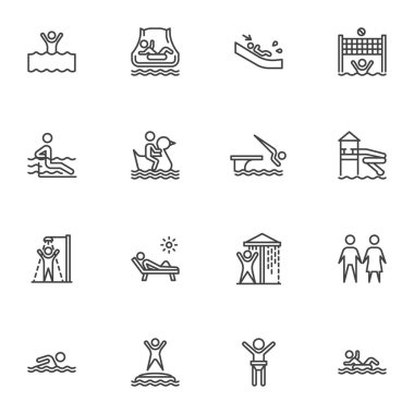 Su parkı çizgi simgeleri ayarlandı