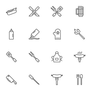 Barbeküyle ilgili satır simgeleri ayarlandı