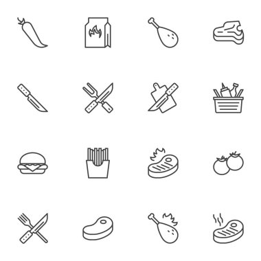 Barbeküyle ilgili satır simgeleri ayarlandı