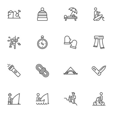 Eğlence, etkinlik çizgisi simgeleri ayarlandı