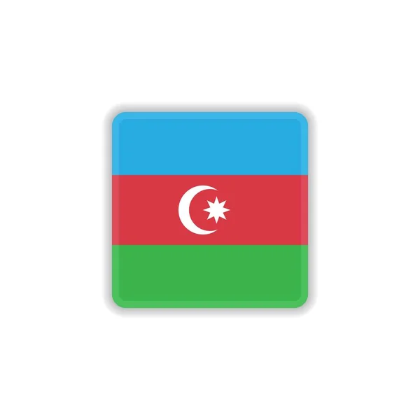 Azerbaiyán bandera nacional icono plano — Vector de stock