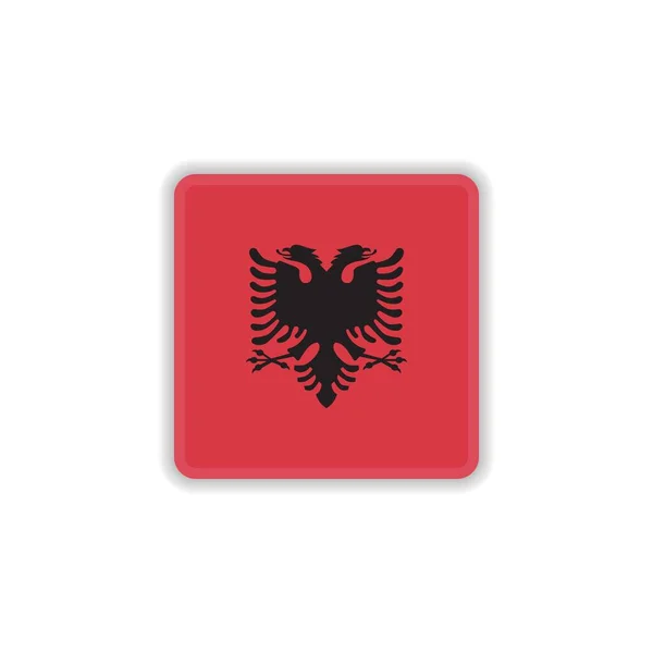 Albaniens Nationalflagge flache Ikone — Stockvektor