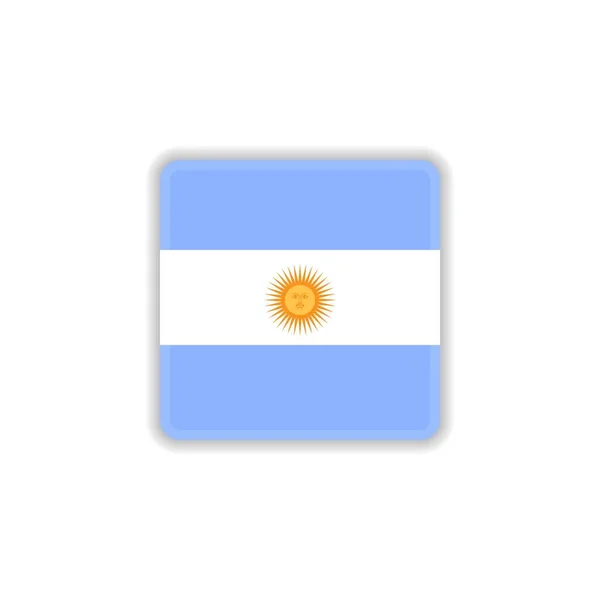 Argentina national flag flat icon — Stock Vector