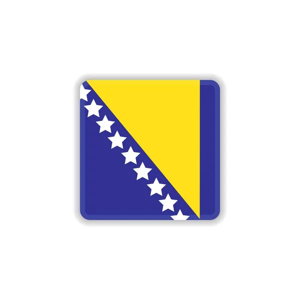 Bosnien och Hercegovinas flagga platt ikon — Stock vektor