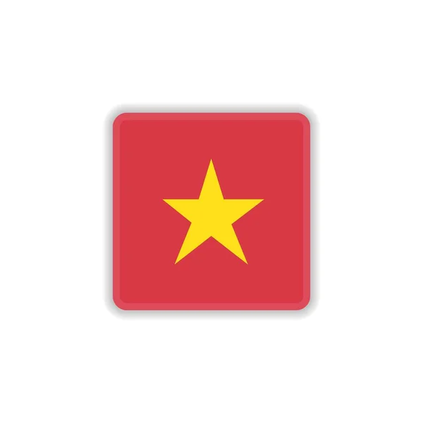Vietnam bandera nacional icono plano — Vector de stock