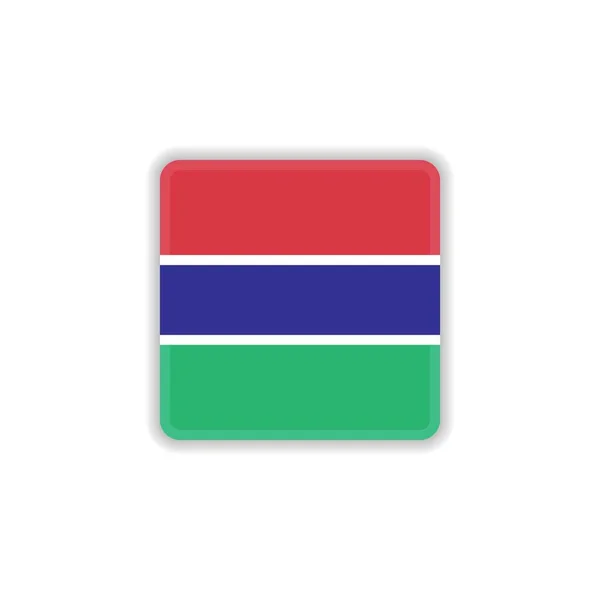 Drapeau national Gambie icône plate — Image vectorielle