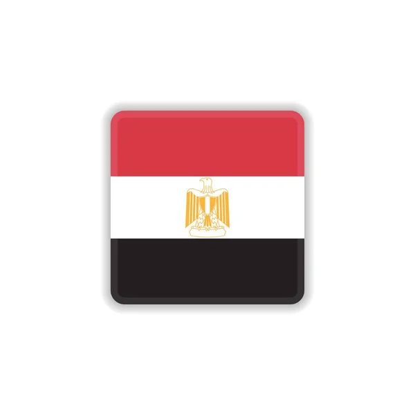 Egipto bandera nacional icono plano — Vector de stock