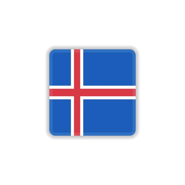 Iceland national flag flat icon — Stock Vector