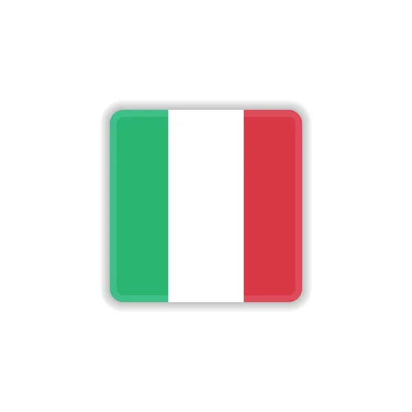 Italie drapeau national icône plate — Image vectorielle