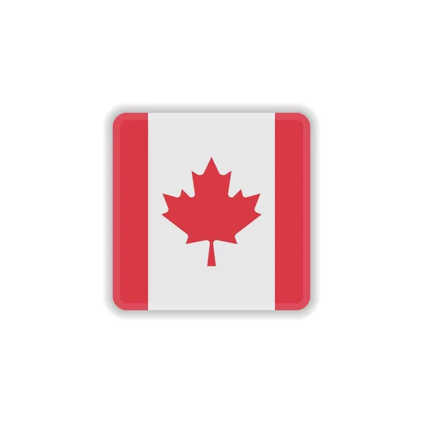 Drapeau national du Canada icône plate — Image vectorielle