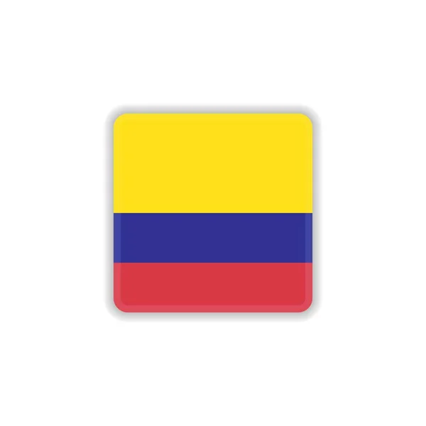 Ícone plano da bandeira nacional da Colômbia —  Vetores de Stock