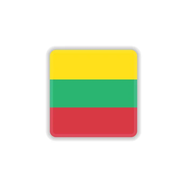 Lituania bandera nacional icono plano — Vector de stock