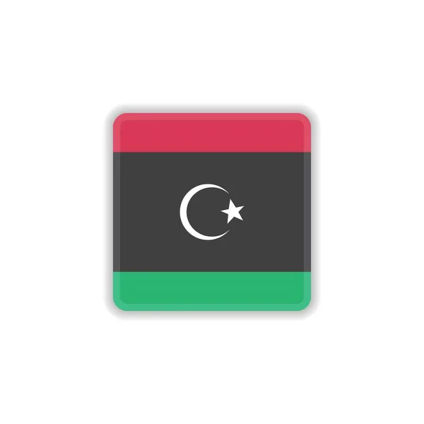 Libia bandera nacional icono plano — Vector de stock
