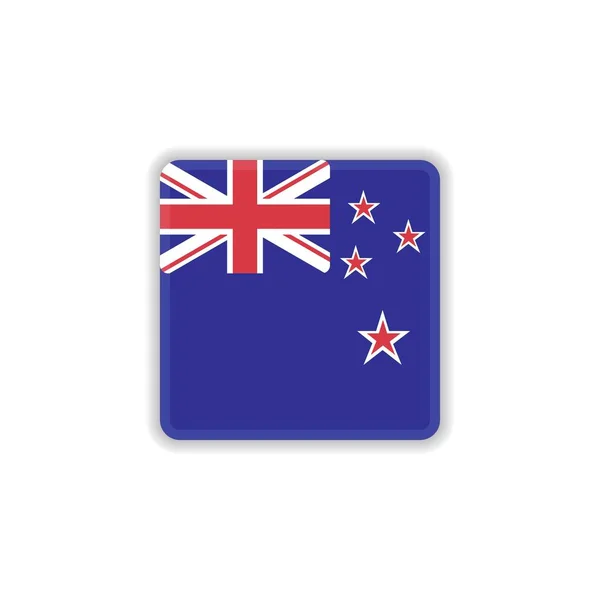 New Zealand national flag flat icon — Stock Vector