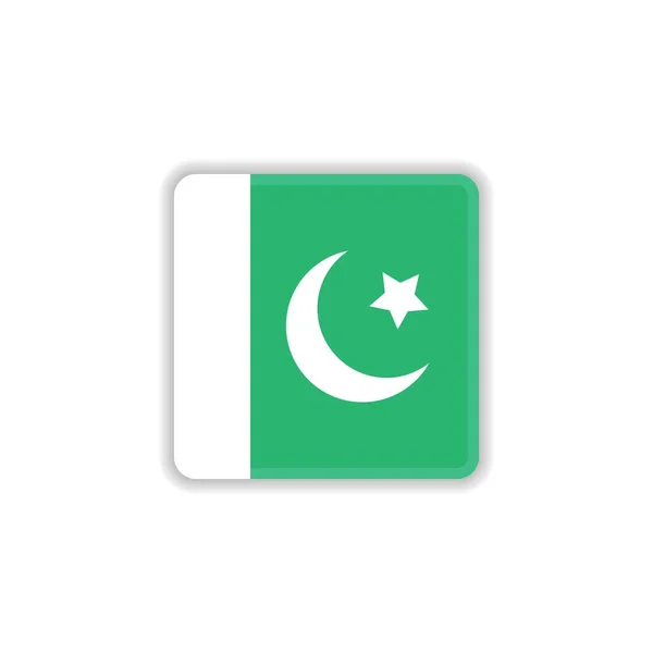 Bandera nacional de Pakistán icono plano — Vector de stock