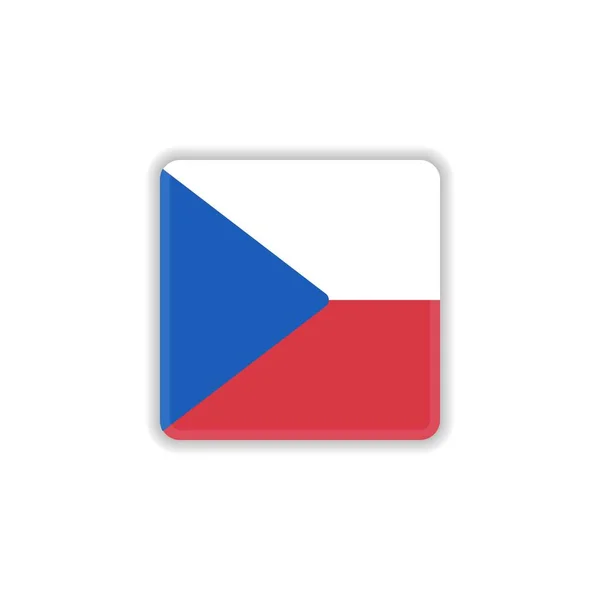 Tjeckien flagga platt ikon — Stock vektor