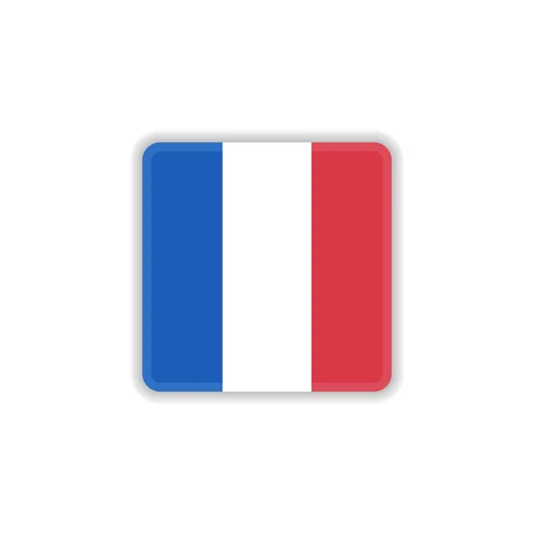 France national flag flat icon — Stock Vector