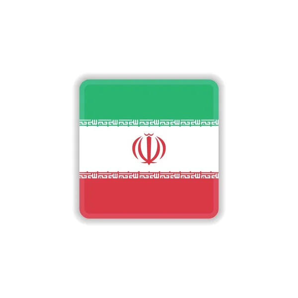 Irán bandera nacional icono plano — Vector de stock