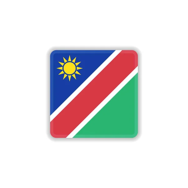 Namibia nationell flagga platt ikon — Stock vektor