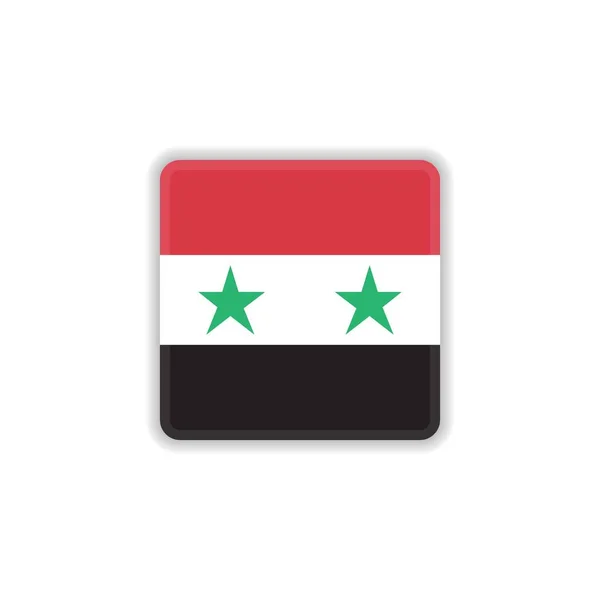 Siria bandera nacional icono plano — Vector de stock