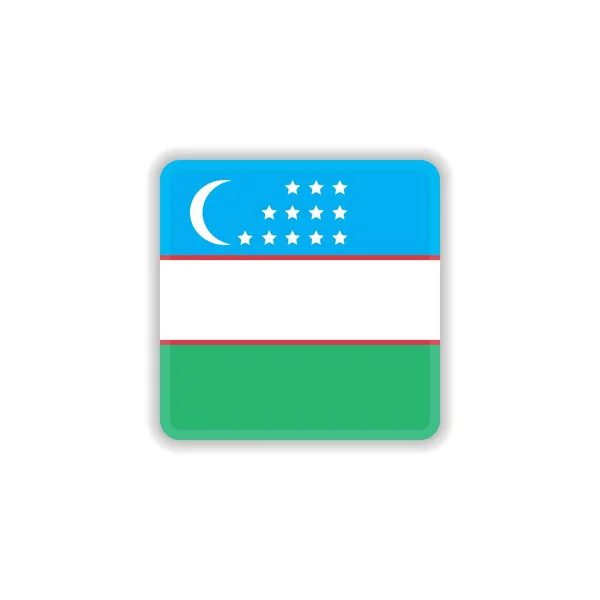 Usbekistan Nationalflagge flache Ikone — Stockvektor