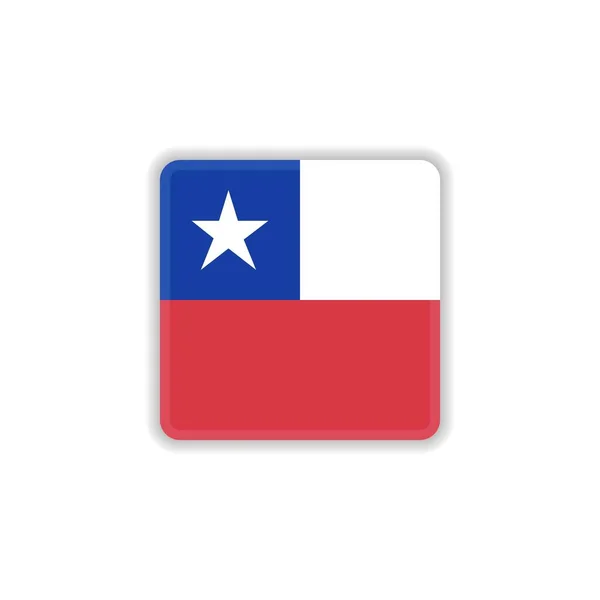 Chile national flag flat icon — Stock Vector