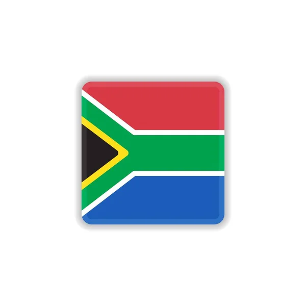 Drapeau national d'Afrique du Sud icône plate — Image vectorielle