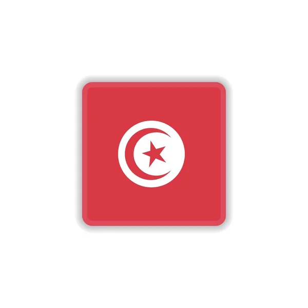 Túnez bandera nacional icono plano — Vector de stock