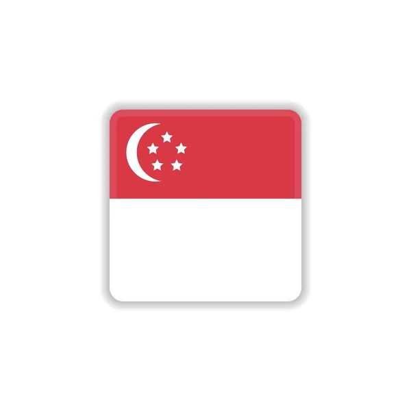 Singapurská vlajka plochá ikona — Stockový vektor