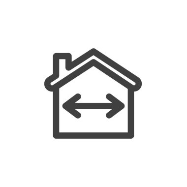 Ev boyutu çizgi simgesi