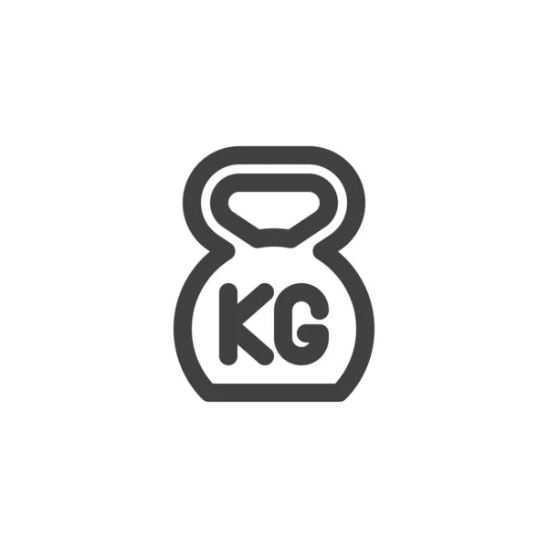 Peso kg ícone de linha — Vetor de Stock