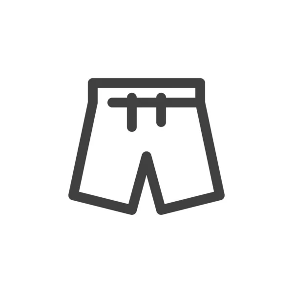 Deporte línea de pantalones cortos icono — Vector de stock