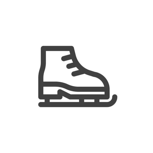 Ikon garis sepatu skating - Stok Vektor