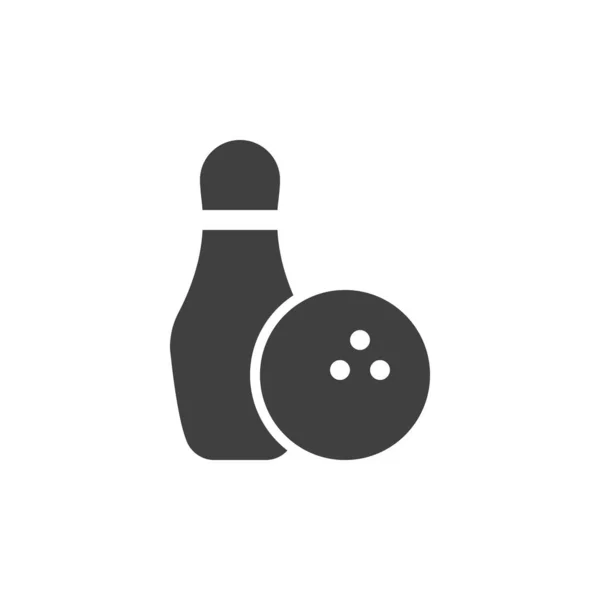 Bowling pin ve top vektör simgesi — Stok Vektör