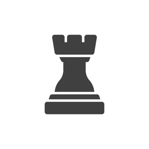 Icono de vector de torre de ajedrez — Vector de stock