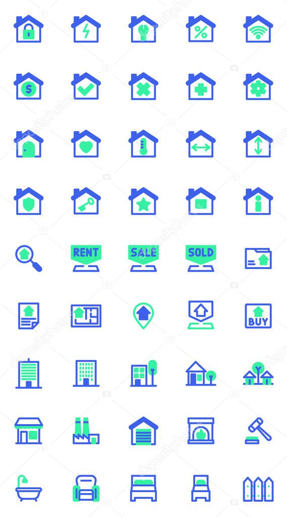 Real estate vector icons set