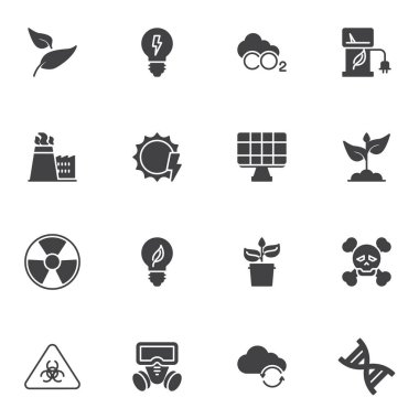 Ekoloji enerji vektörü simgeleri ayarlandı
