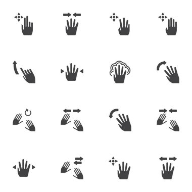 Dokunmatik ekran el, vektör simgelerini ayarlar