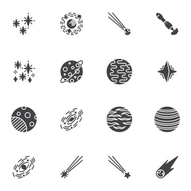 Kozmos, uzay vektör simgeleri ayarlandı