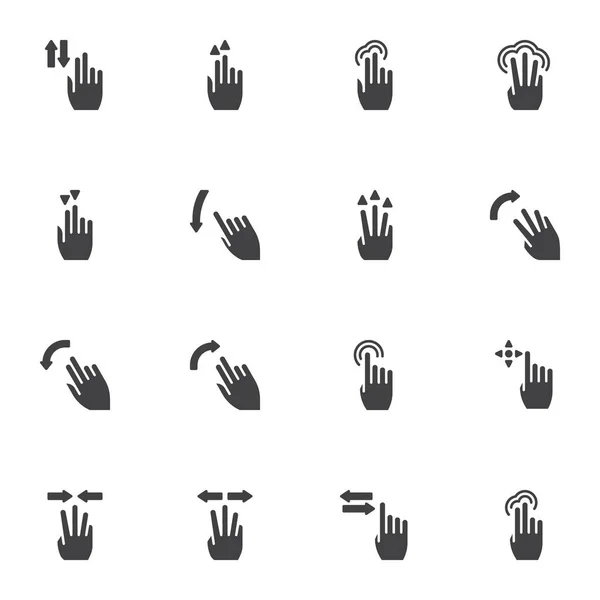 Touch screen hand gestures vector icons set — Stock Vector